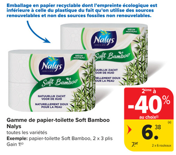 Offre: Gamme de papier-toilette Soft Bamboo