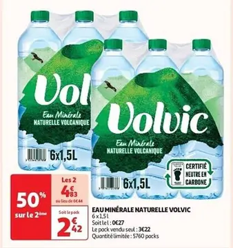 Offre: EAU MINÉRALE NATURELLE VOLVIC