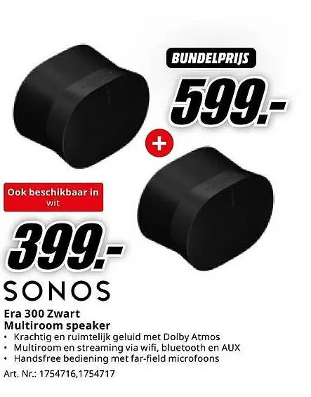 Aanbieding: Era 300 Zwart Multiroom speaker