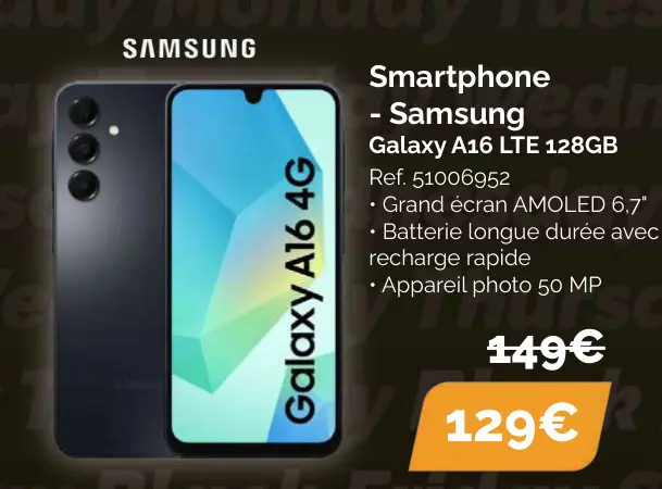 Offre: Smartphone - Samsung Galaxy A16 LTE 128GB
