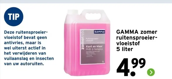 Aanbieding: zomer ruitensproeier-vloeistof