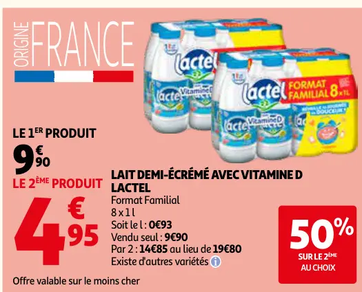 Promotie: Lait demi-écrémé avec vitamine d