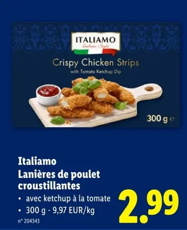 Offre: Italiamo Lanières de poulet croustillantes