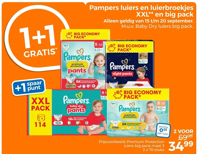 Aanbieding: Luiers en luierbroekjes XXL en big pack