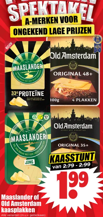 Aanbieding: Maaslander of Old Amsterdam kaasplakken