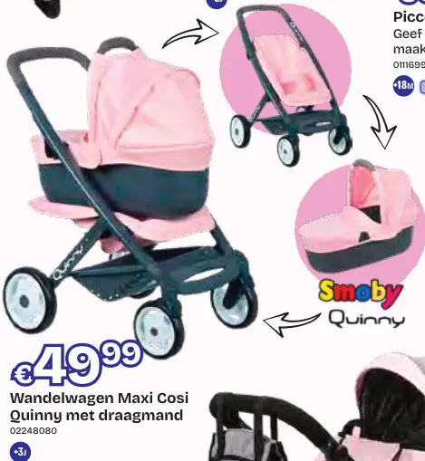 Promotie: Wandelwagen Maxi Cosi Quinny met draagmand