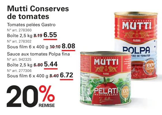 Offre: Conserves de tomates