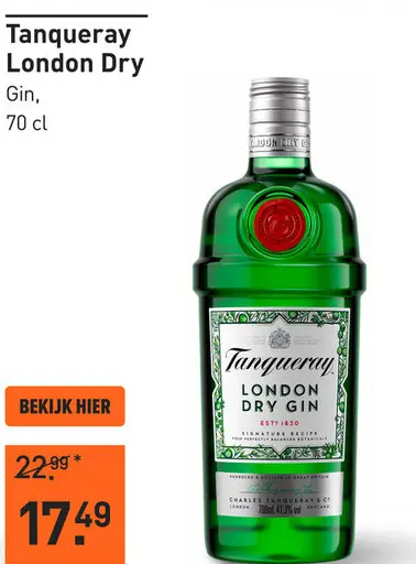 Aanbieding: Tanqueray London Dry 70CL