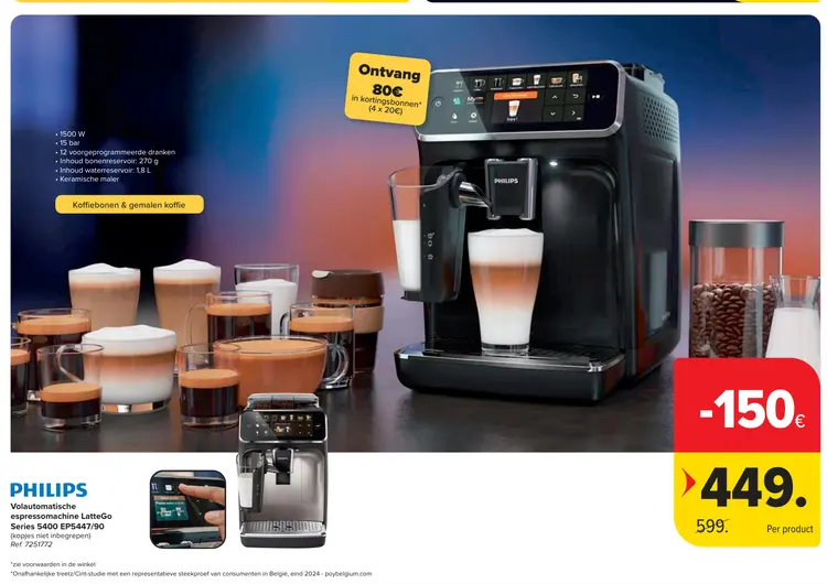 Aanbieding: Volautomatische espressomachine LatteGo Serie