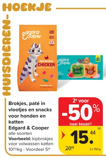 Promotie: Brokjes, paté in vlootjes en snacks voor hond en katten