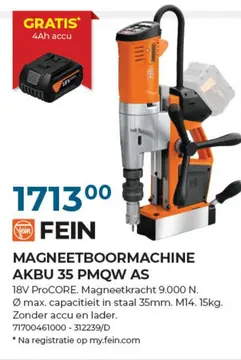 Aanbieding: MAGNEETBOORMACHINE AKBU 35 PMQW AS