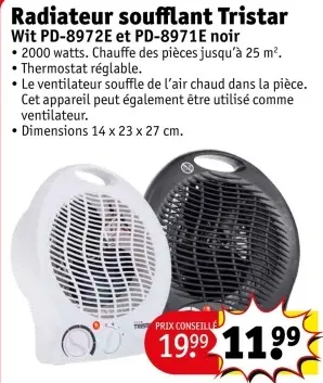 Offre: Radiateur soufflant Tristar