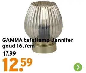 Aanbieding: Tafellamp Jennifer goud 16,7cm