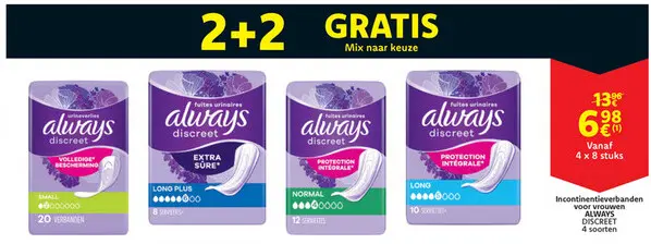 Aanbieding: Incontinentieverbanden voor vrouwen