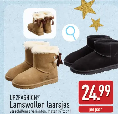 Aanbieding: Lamswollen laarsjes