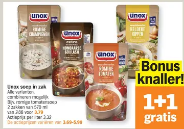 Aanbieding: Unox soep in zak