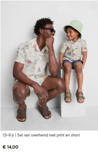 Aanbieding: Set van overhemd met print en short