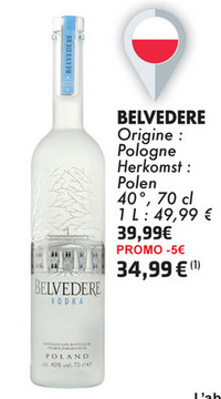 Aanbieding: BELVEDERE VODKA