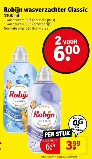 Promotie: Robijn wasverzachter Classic