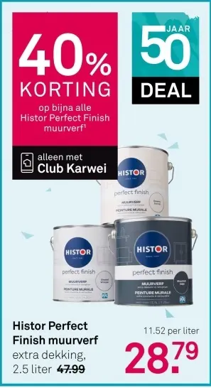 Aanbieding: Histor Perfect Finish muurverf