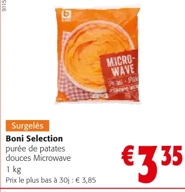 Offre: purée de patates douces Microwave