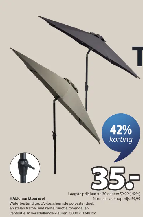 Aanbieding: HALK marktparasol