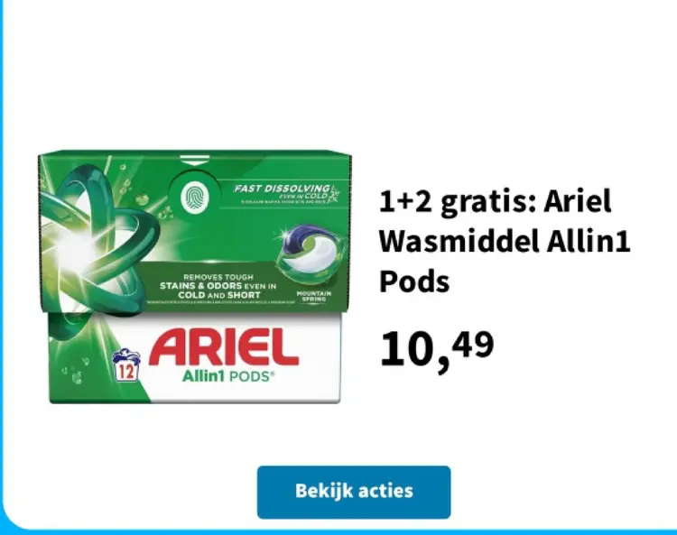 Aanbieding: Ariel Wasmiddel Allin1 Pods