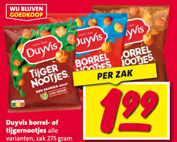 Aanbieding: Duyvis borrel- of tijgernootjes