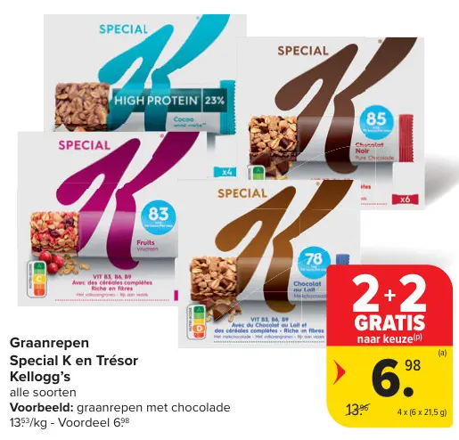 Aanbieding: Graanrepen Special K en Trésor