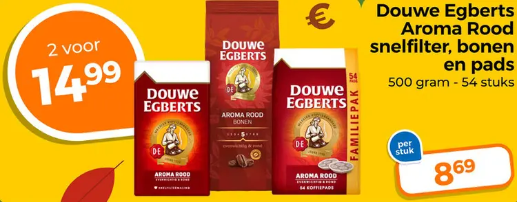 Aanbieding: Aroma Rood snelfilter, bonen en pads