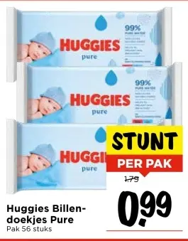 Aanbieding: Huggies Billendoekjes Pure