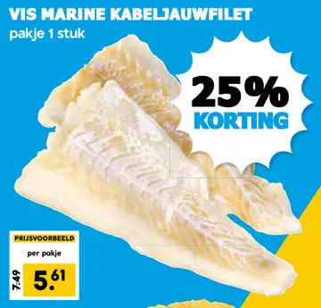 Aanbieding: Vis marine kabeljauwfilet