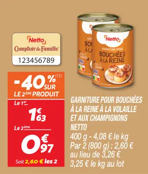 Offre: Garniture pour bouchées à la reine à la volai