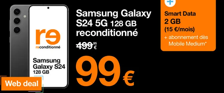 Offre: Samsung Galaxy S24 5G 128 GB reconditionné