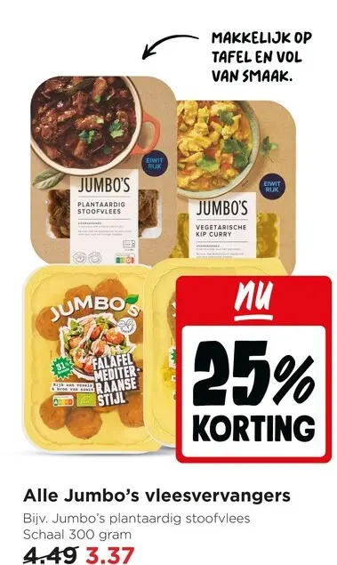 Aanbieding: Alle Jumbo's vleesvervangers