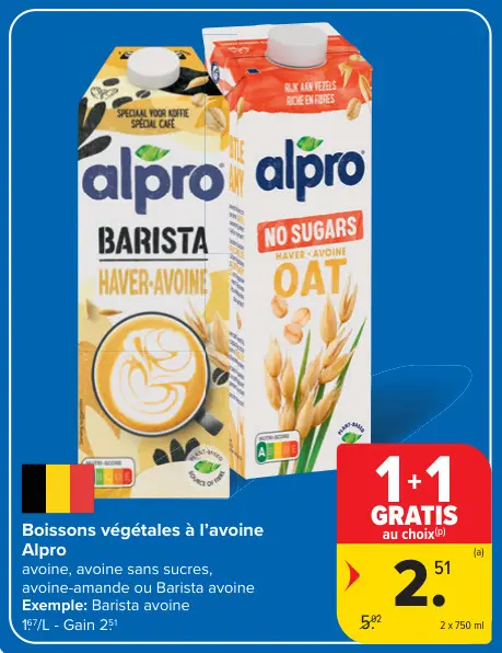 Offre: Boissons végétales à l'avoine