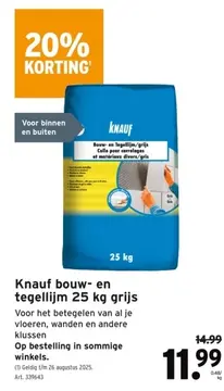 Aanbieding: Knauf bouw- en tegellijm grijs