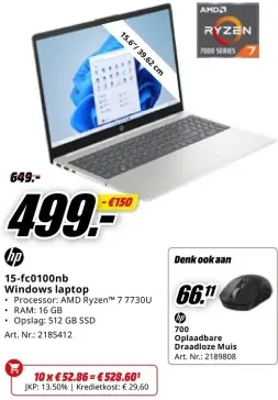Promotie: 15-fc0100nb Windows laptop