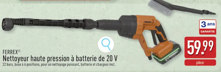 Offre: Nettoyeur haute pression à batterie de 20 V