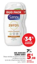 Aanbieding: Gel douche Sanex zero