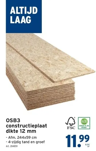 Promotie: OSB3 constructieplaat