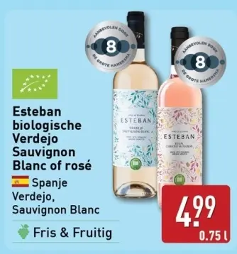 Aanbieding: Esteban biologische Verdejo Sauvignon Blanc of rose