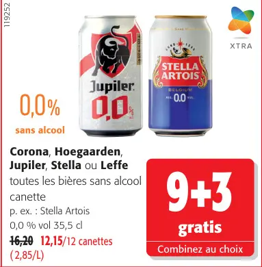 Offre: Toutes les bières sans alcool canette