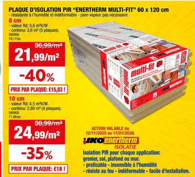 Offre: Plaque d'isolation Enertherm Multi-Fit 8cm