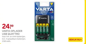 Aanbieding: Varta oplader usb quattro