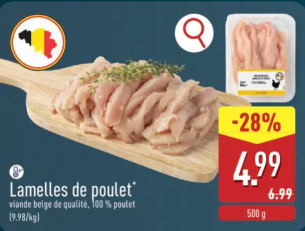 Offre: Lamelles de poulet