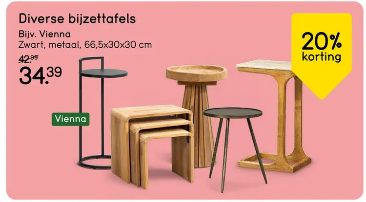 Aanbieding: Diverse bijzettafels