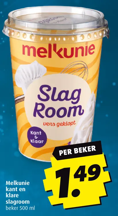 Aanbieding: Melkunie kant en klare slagroom