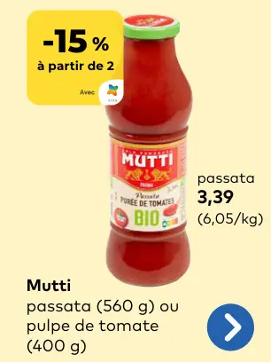 Offre: Passata ou pulpe de tomate