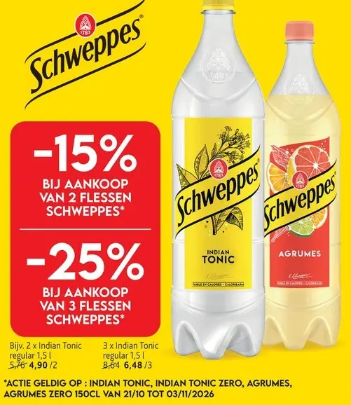 Promotie: Schweppes Indian Tonic, Indian Tonic Zero